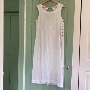 White Cotton Gauze Sleeveless Dress